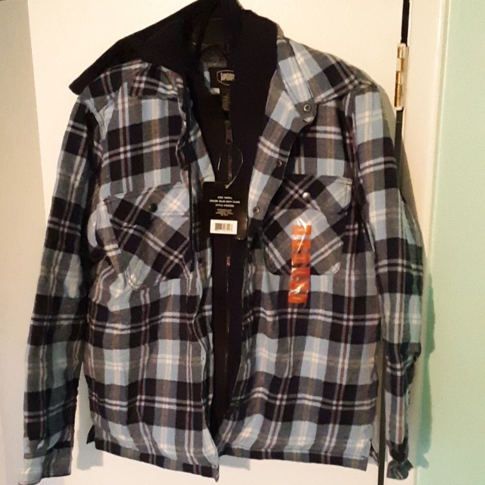Mens flannel shirt jacket with hood!!!